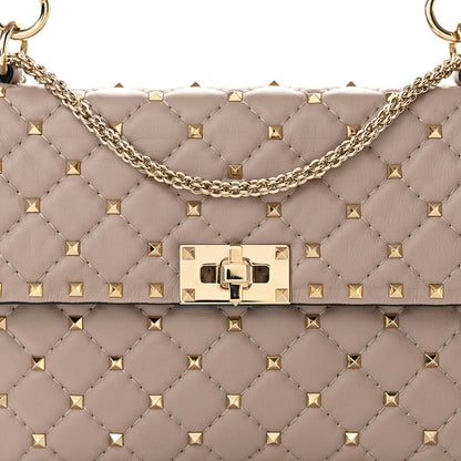Valentino Garavani Lambskin Medium Rockstud Spike Shoulder Bag Poudre 7 of 10
