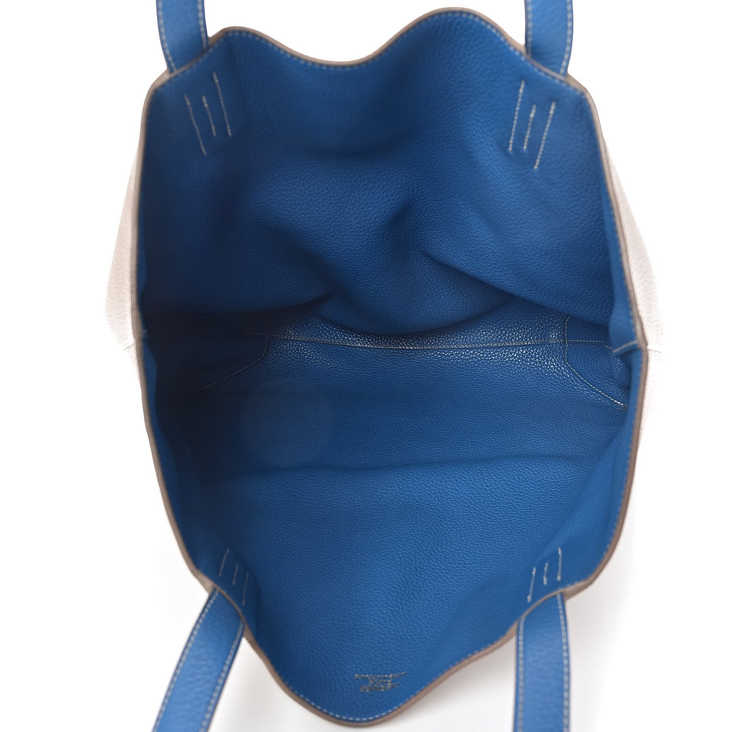 Taurillon Clemence Double Sens 36 Reversible Tote Mykonos Gris Tourterelle