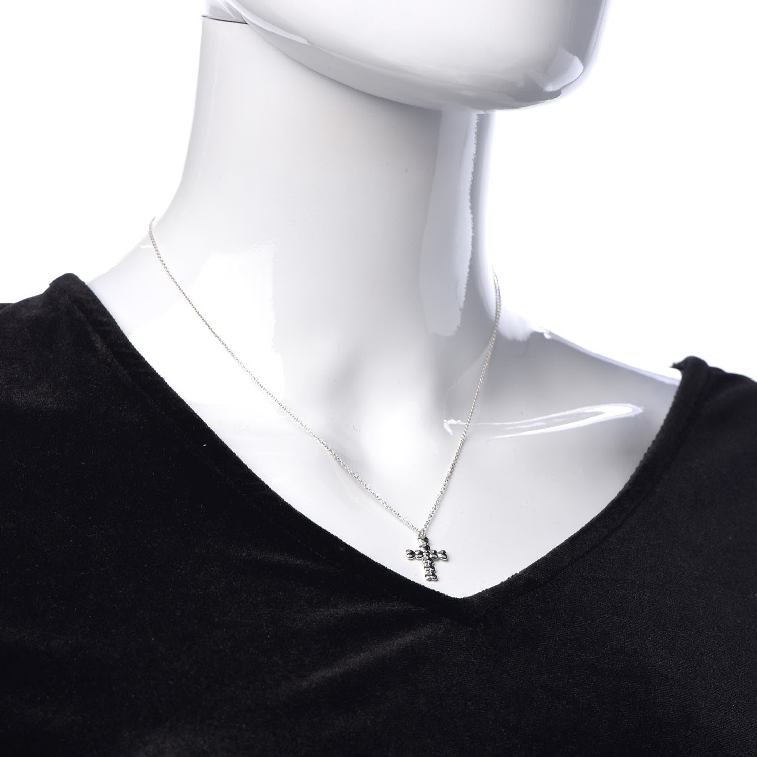 Tiffany Sterling Silver Paloma Picasso Crown of Hearts Cross Pendant Necklace 2 of 7