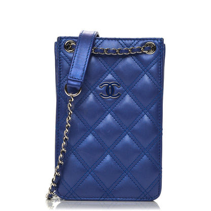 Chanel Calfskin Quilted Crossbody CC Phone Holder Dark Blue 1 of 7