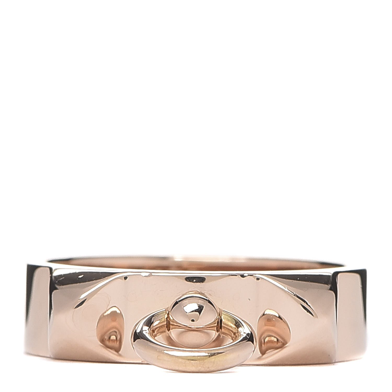 Hermes 18K Rose Gold PM Collier De Chien Ring 52 6 1 of 5