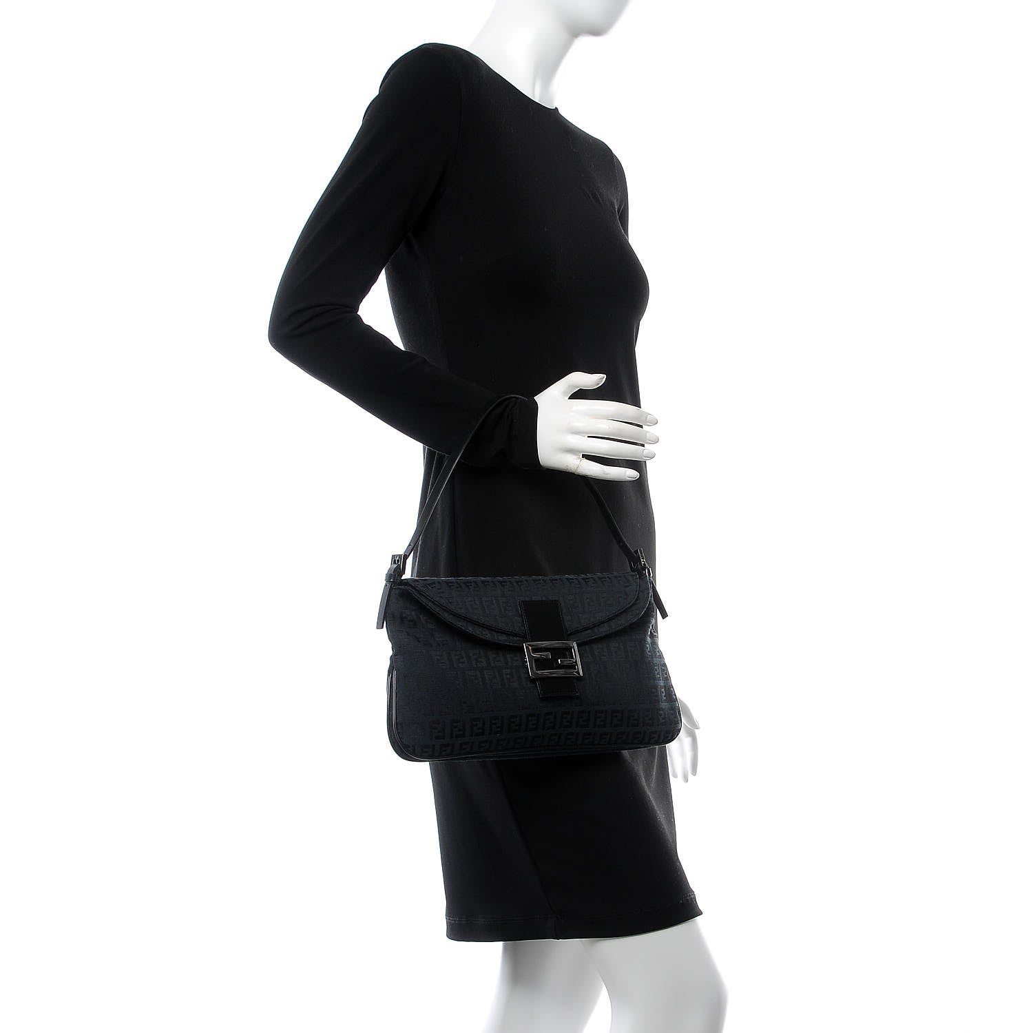 Fendi Zucchino Baguette Black 2 of 6