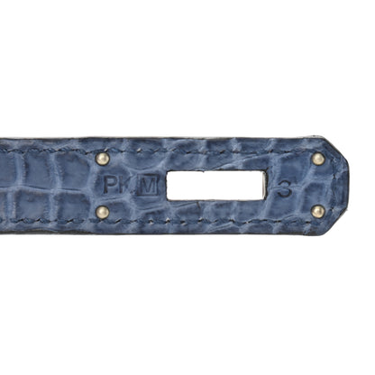 Hermes Matte Porosus Crocodile Birkin 30 Bleu Ciel 7 of 11