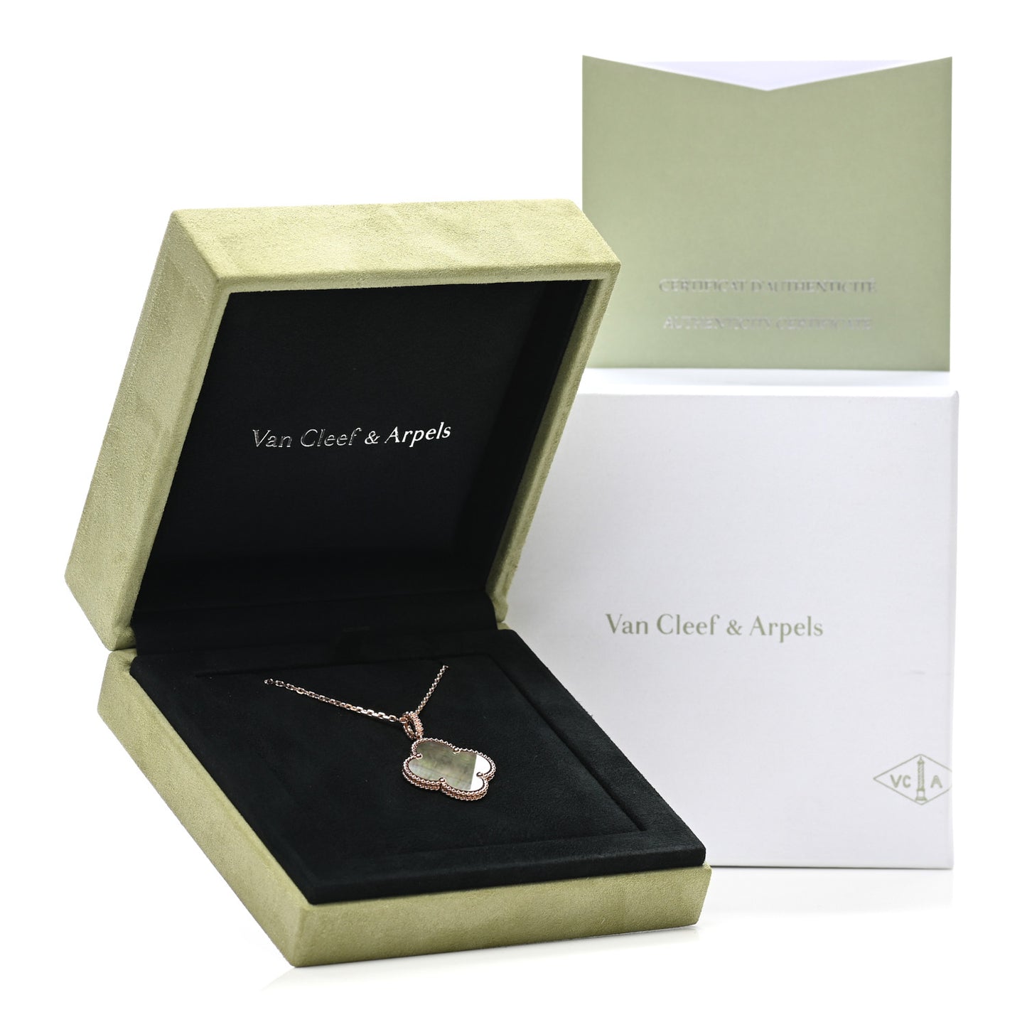18K Rose Gold Gray Mother of Pearl Magic Alhambra Long Necklace