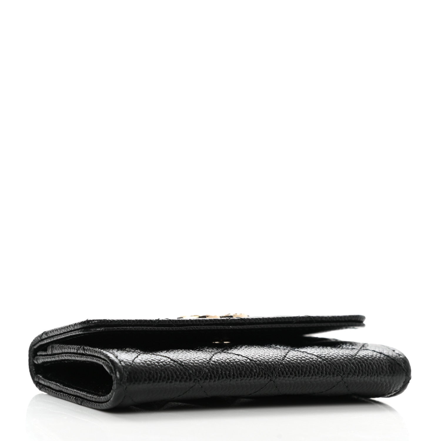 Chanel Caviar Quilted Chain CC Flap Card Holder Black 4 of 9
