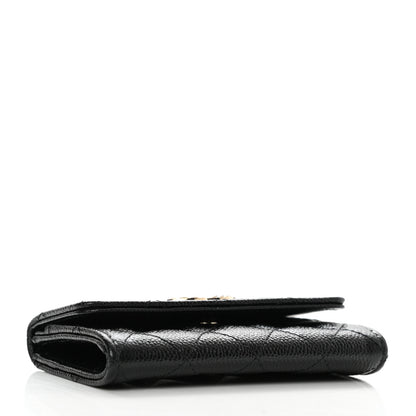 Chanel Caviar Quilted Chain CC Flap Card Holder Black 4 of 9