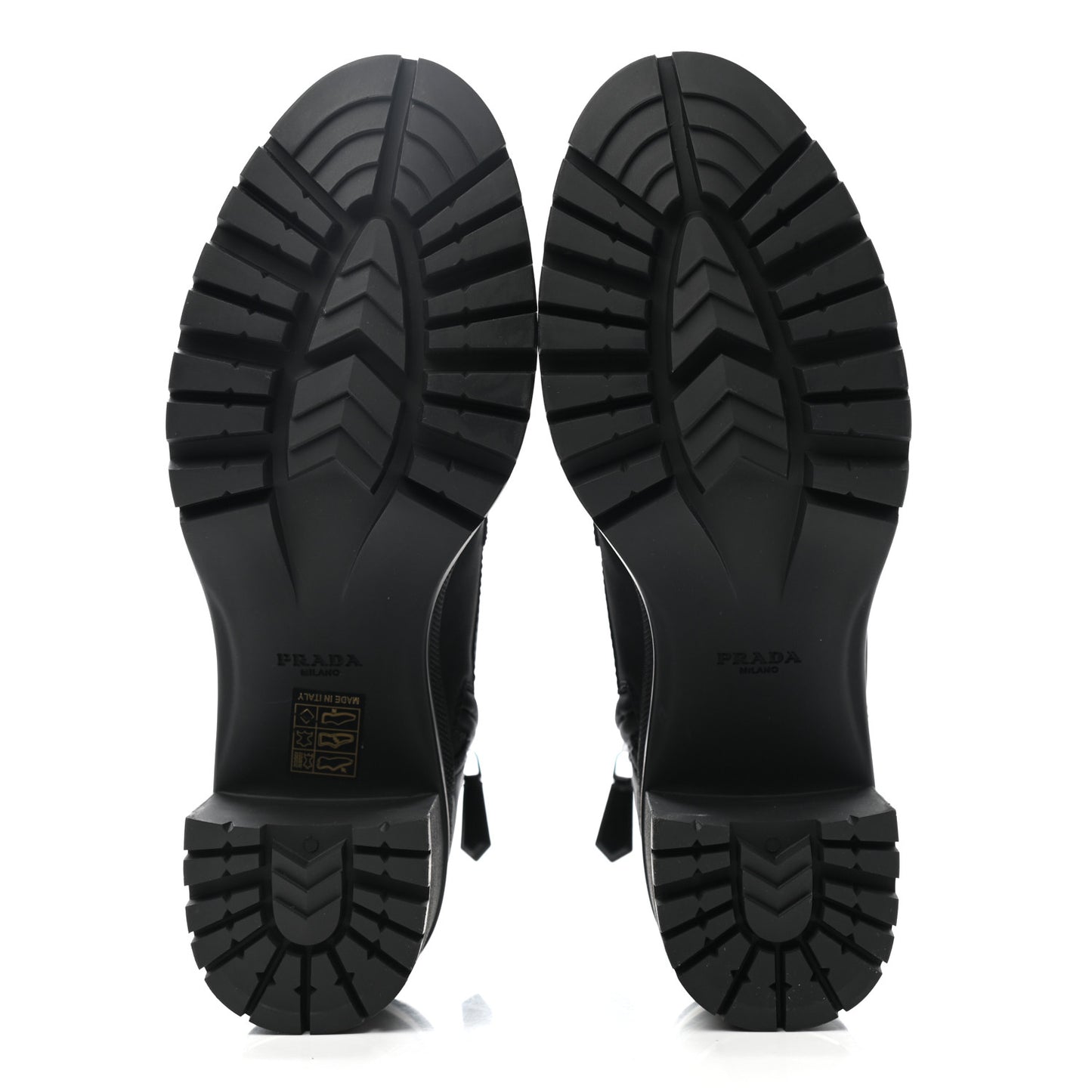 Spazzolato Re-Nylon Metal Triangle Logo Lace Up 85mm Boots Black