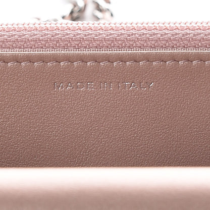 Chanel Goatskin Camellia Embossed Wallet On Chain WOC Light Pink 7 of 12