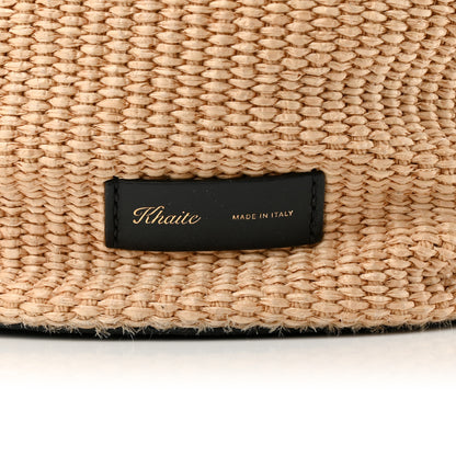 Khaite Raffia Calfskin Osa Medium Tote Natural Black 6 of 9