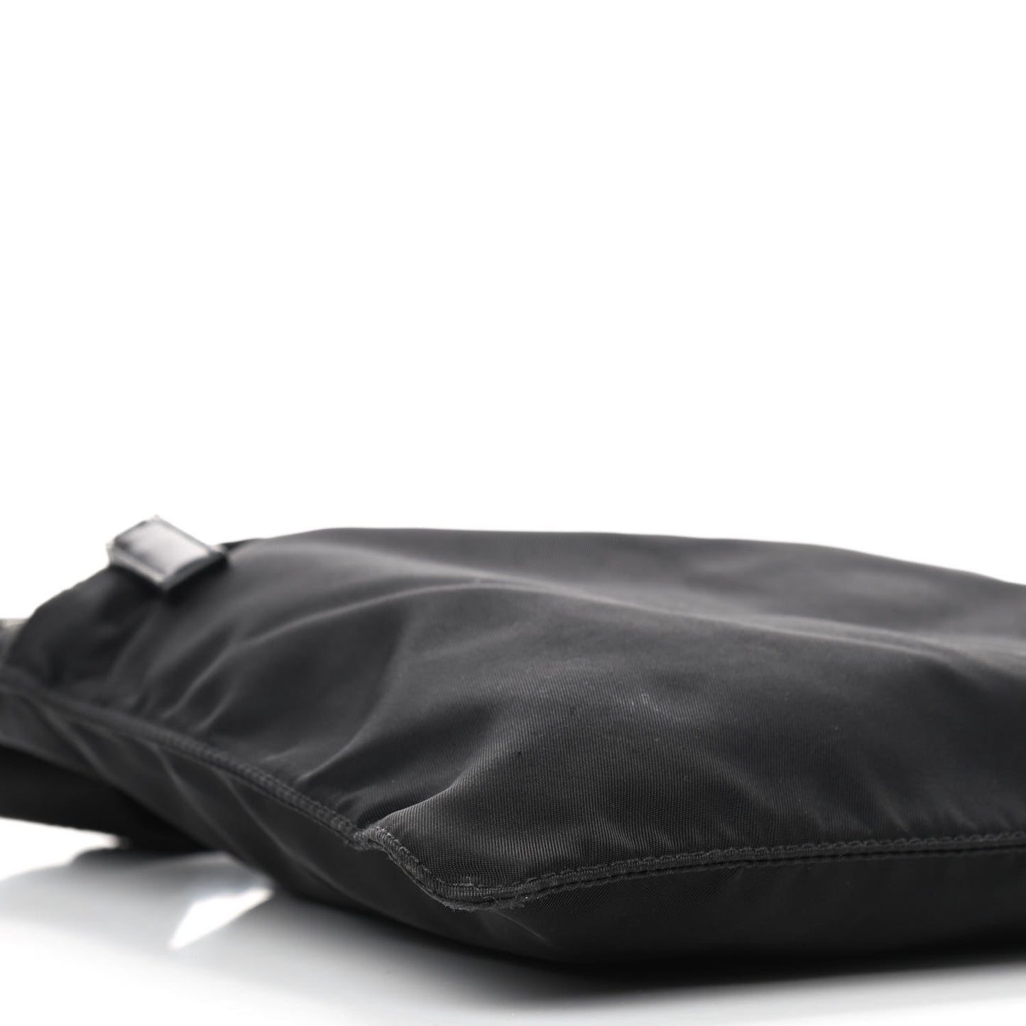 Tessuto Nylon Saffiano Flat Messenger Bag Black