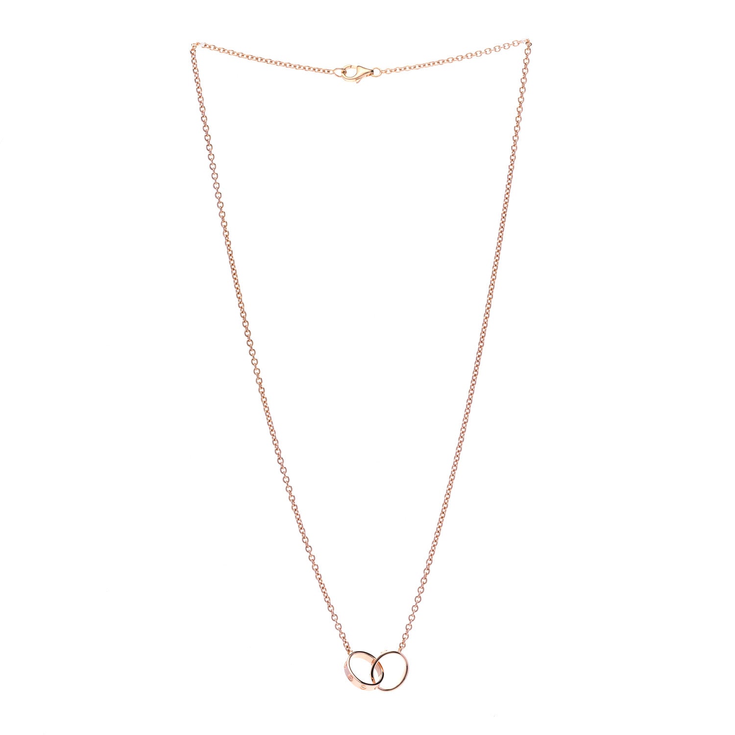 Cartier 18K Pink Gold Interlocking LOVE Necklace 3 of 5