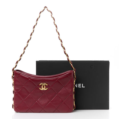 Chanel Lambskin Quilted Small CC Links Hobo Burgundy 11 of 11