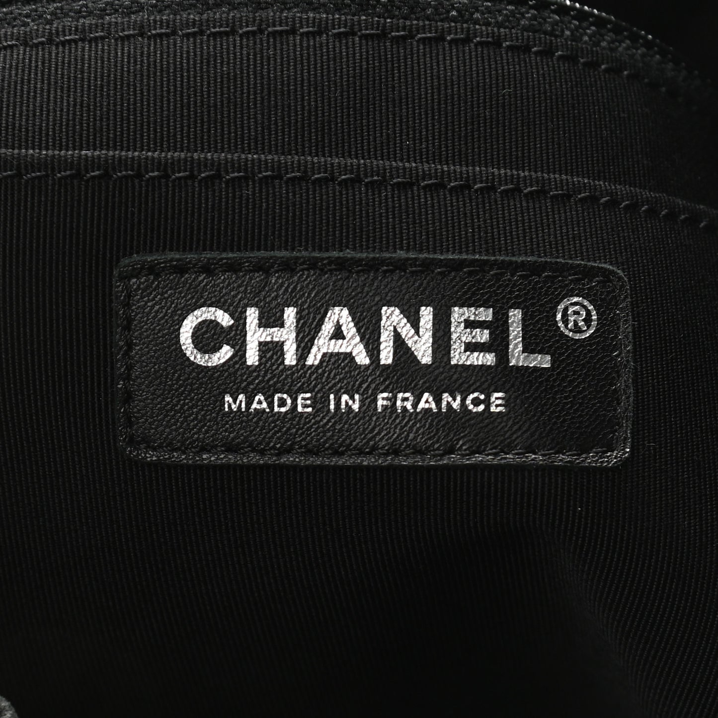 Lambskin Quilted CC Chain Bucket Drawstring Bag Black