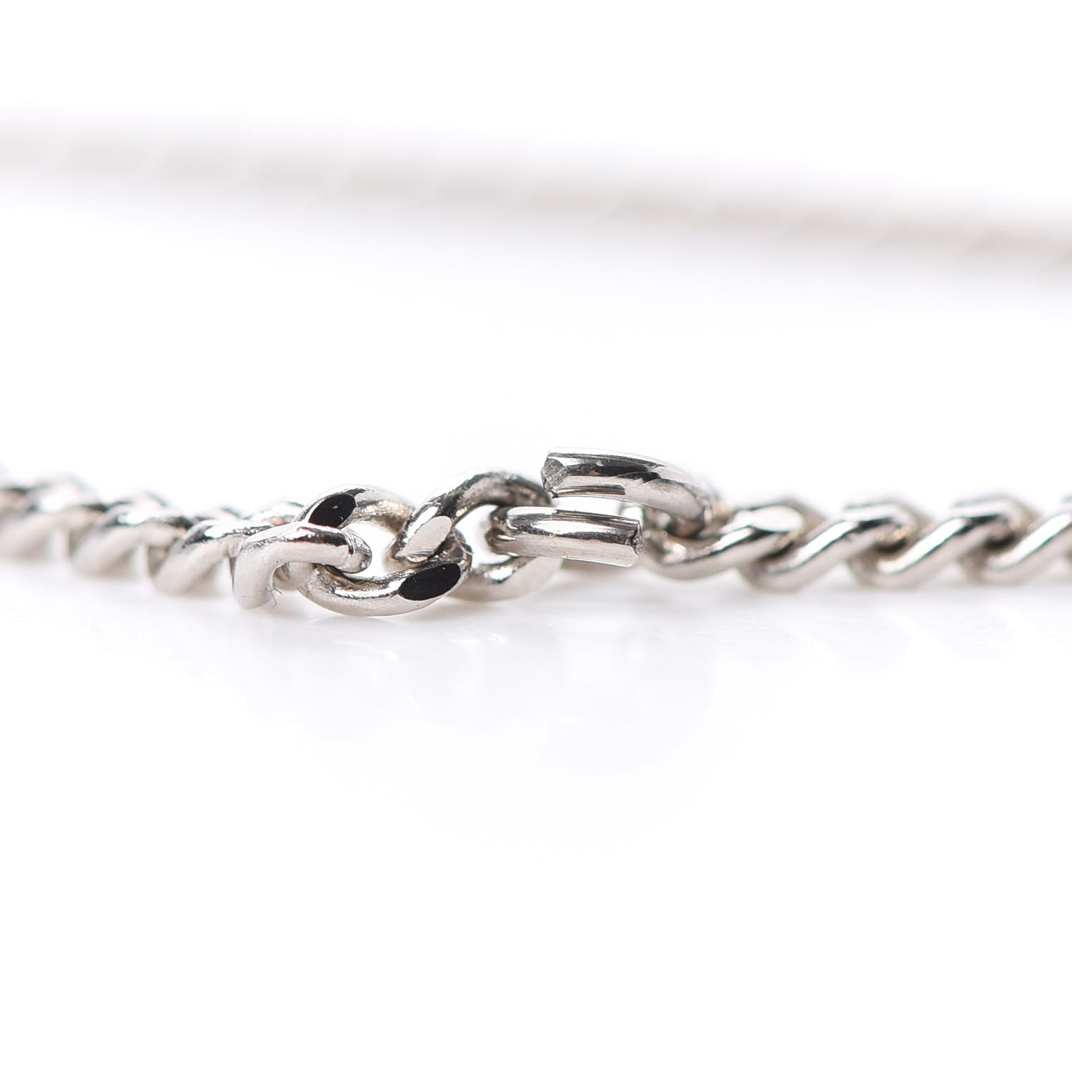 Chanel Crystal CC Pendant Necklace Silver 5 of 5
