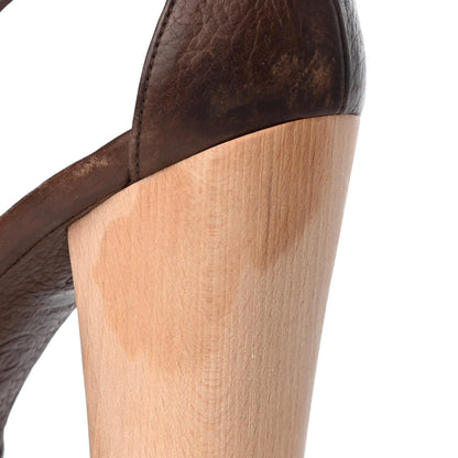 Chanel Calfskin Wooden CC Sandals 39 Dark Brown 9 of 14