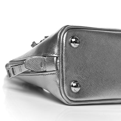 Prada Saffiano Lux Mini Promenade Tote Cromo 7 of 9