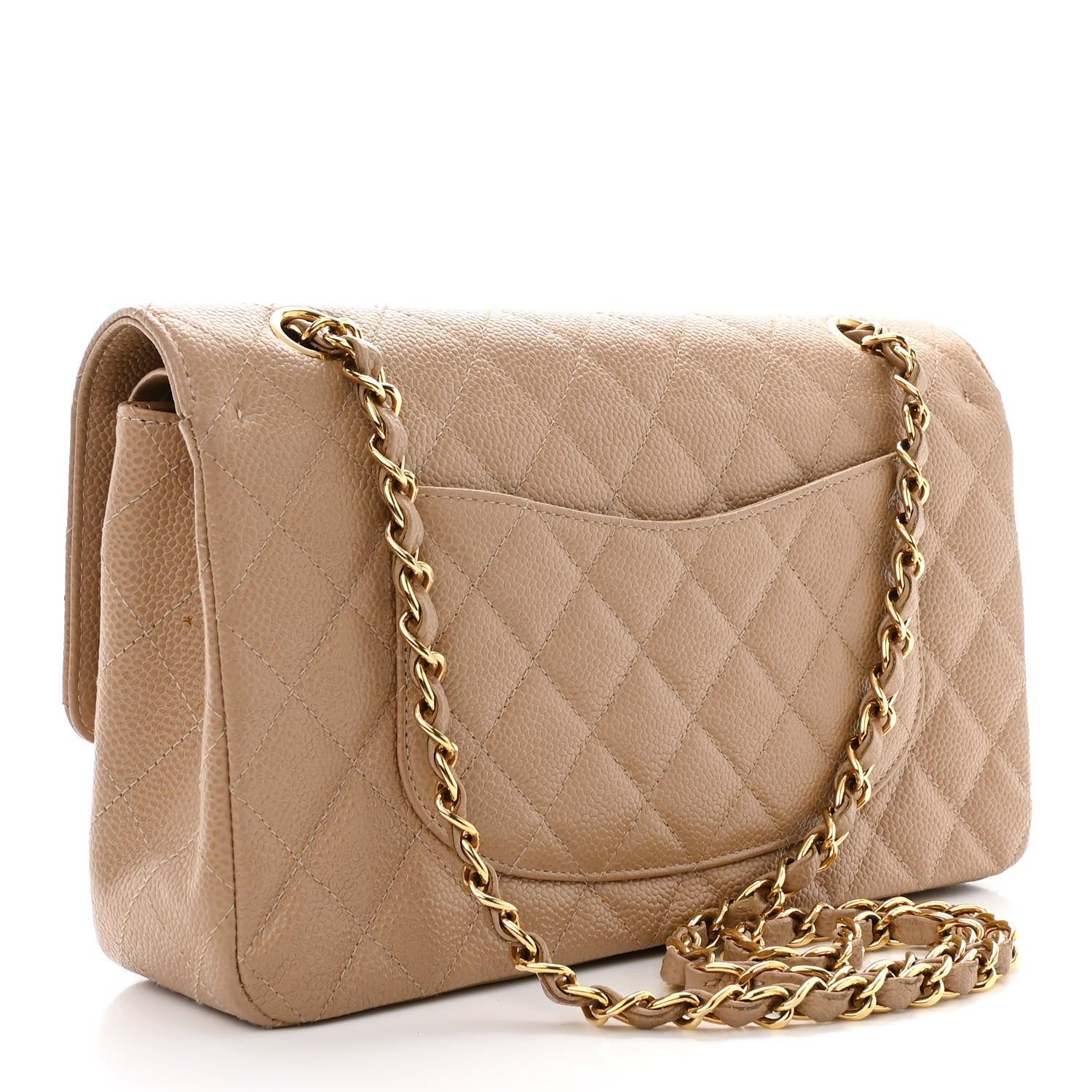 Chanel Caviar Quilted Medium Double Flap Beige 3 of 13