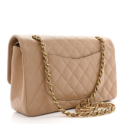 Chanel Caviar Quilted Medium Double Flap Beige 3 of 13
