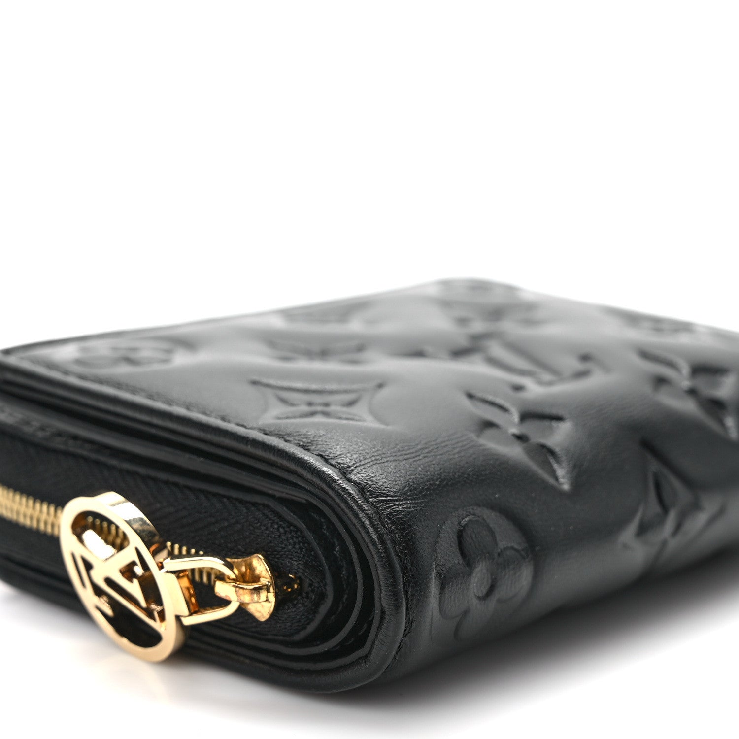 Louis Vuitton Lambskin Embossed Monogram Lou Coussin Wallet Black 7 of 8