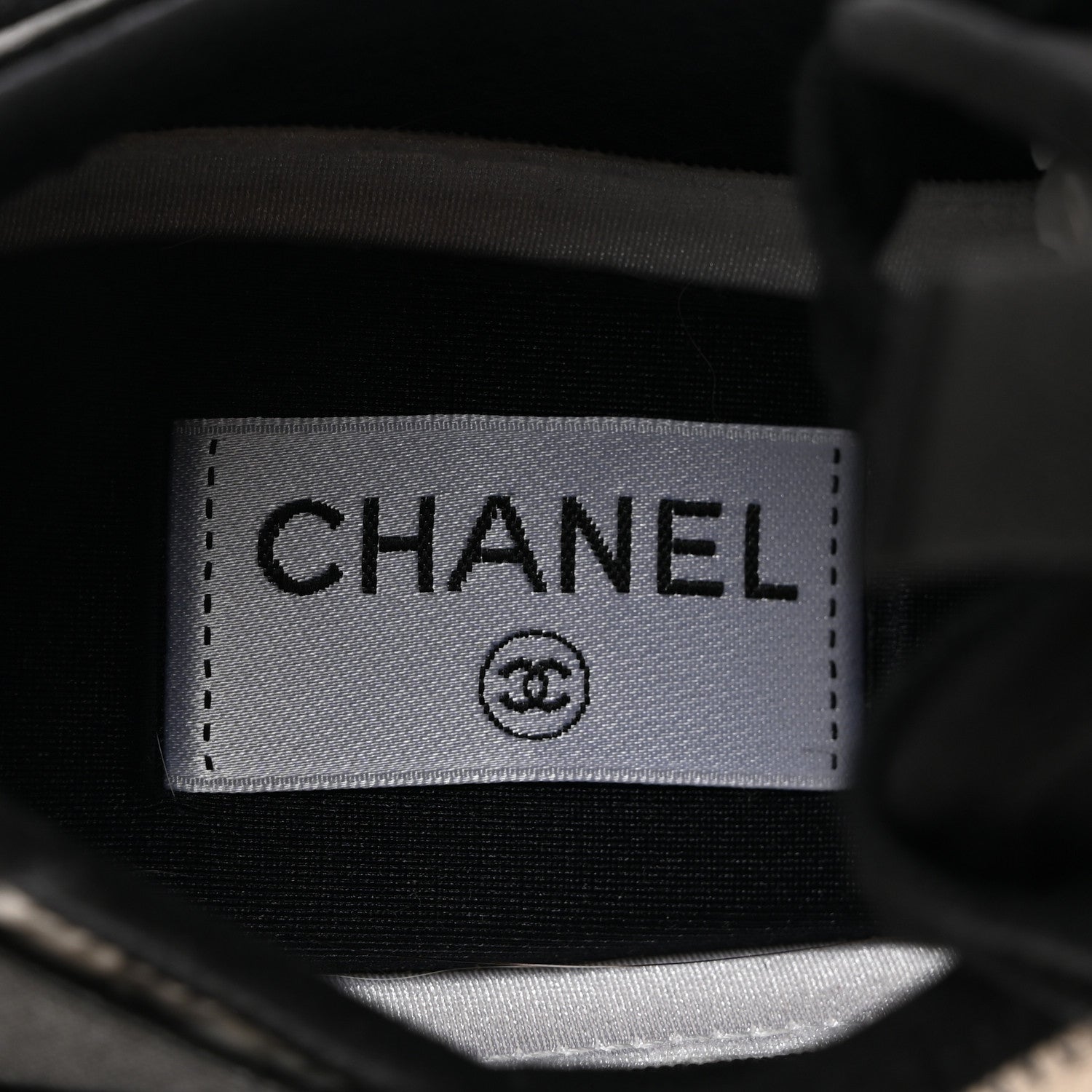 Chanel Velvet Calfskin Mixed Fibers CC Sneakers 39 Ivory Black 6 of 9