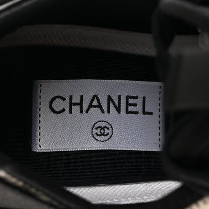 Chanel Velvet Calfskin Mixed Fibers CC Sneakers 39 Ivory Black 6 of 9