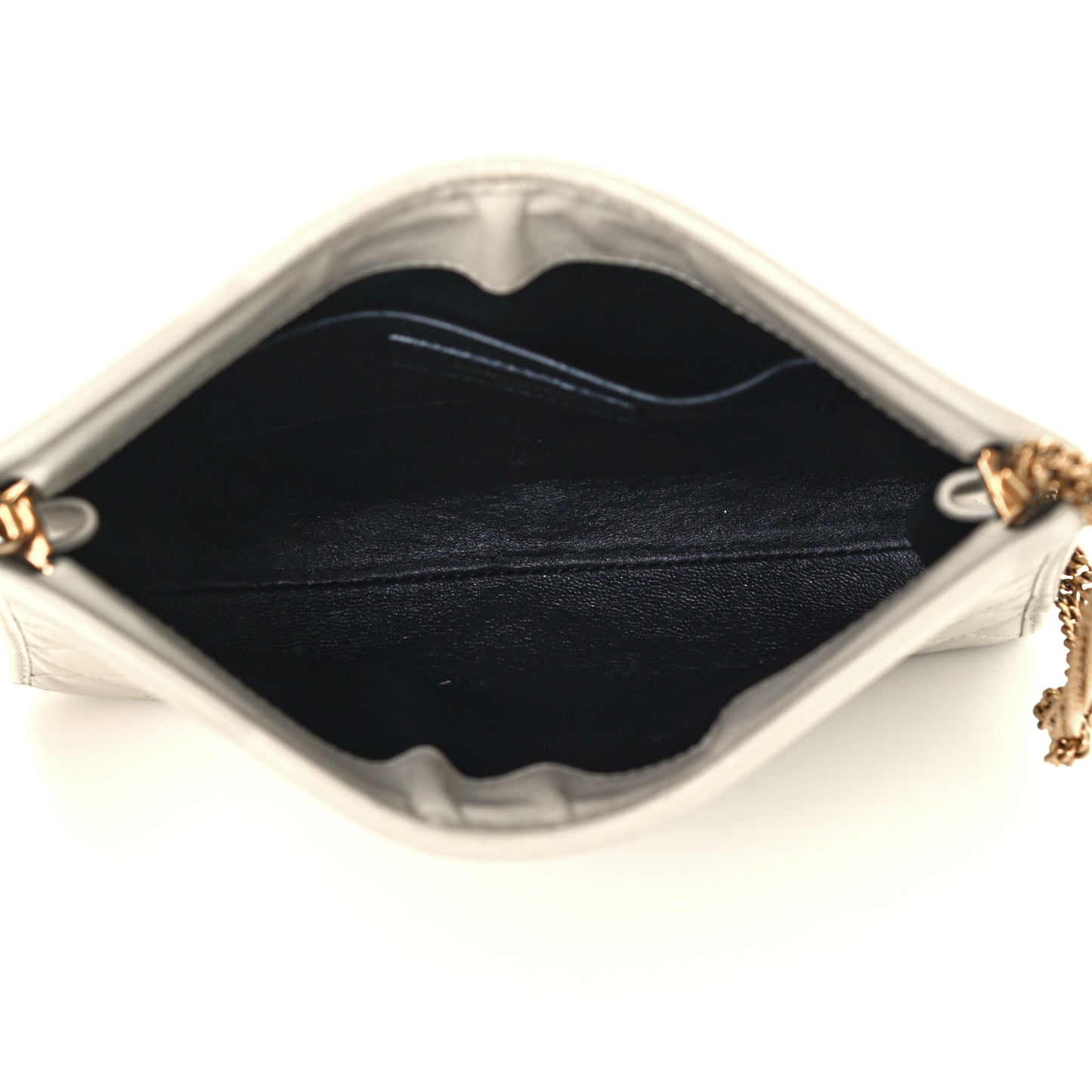 Lambskin Quilted Monogram Baby Victoire Chain Clutch Blanc Vintage
