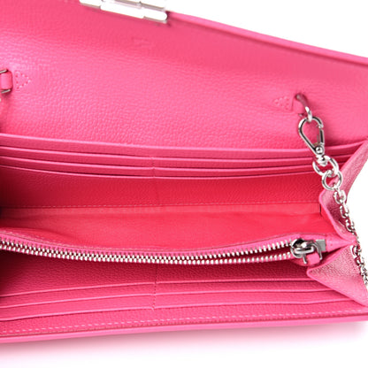 MCM Calfskin Large Patricia Wallet On Chain Pink 4 of 9