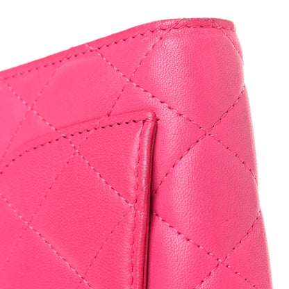 Chanel Lambskin Quilted Yen Wallet Fuchsia 10 of 13