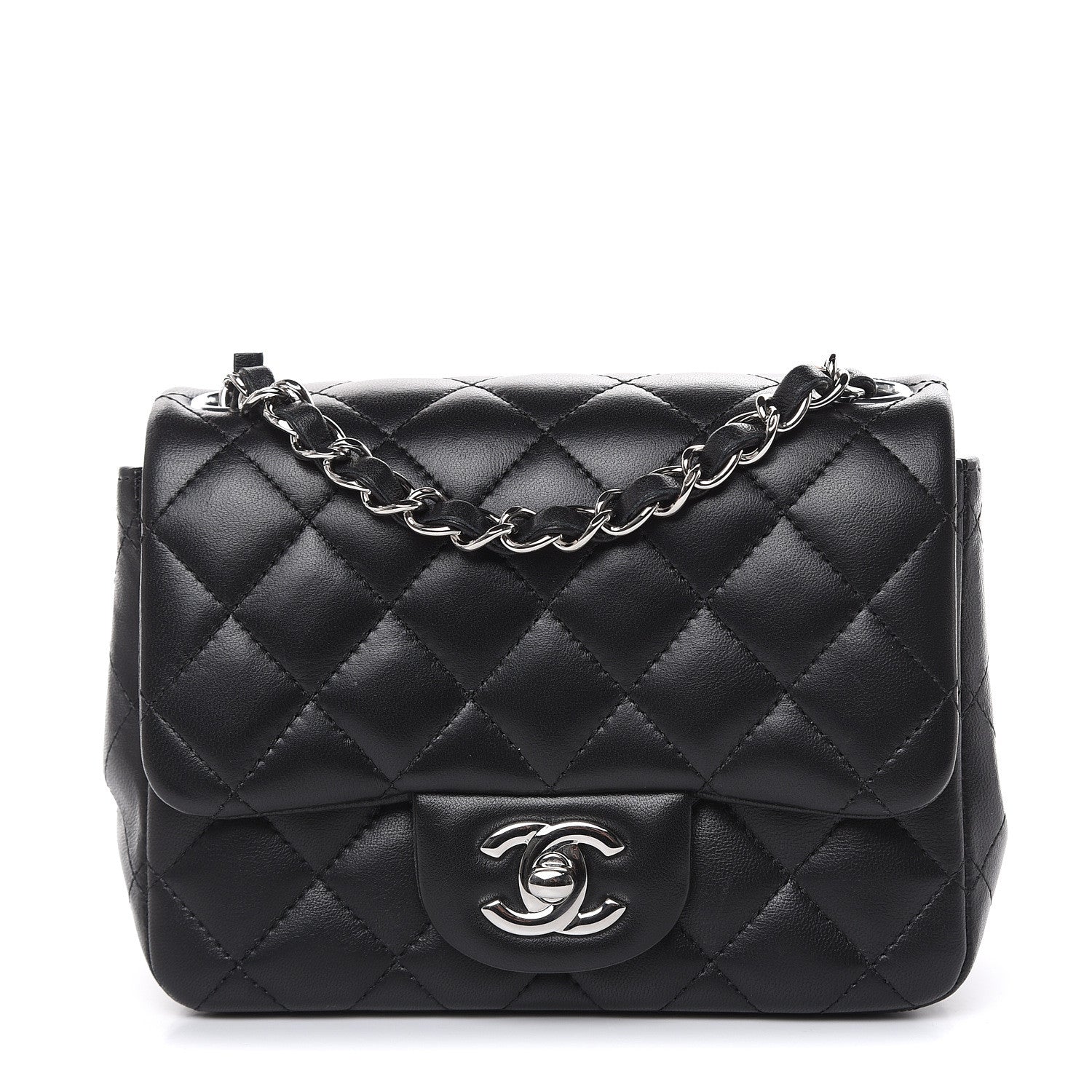 Chanel Lambskin Quilted Mini Square Flap Black 1 of 12