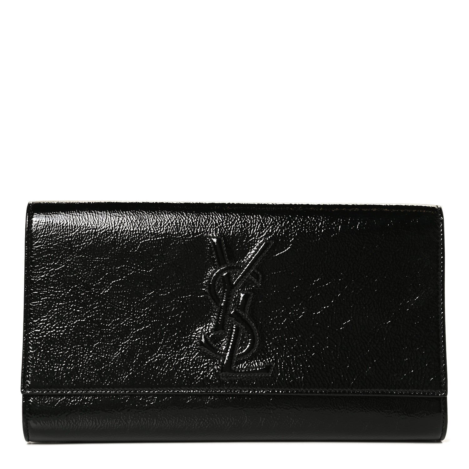 Saint Laurent Textured Patent Monogram Small Belle De Jour Clutch Black 1 of 10