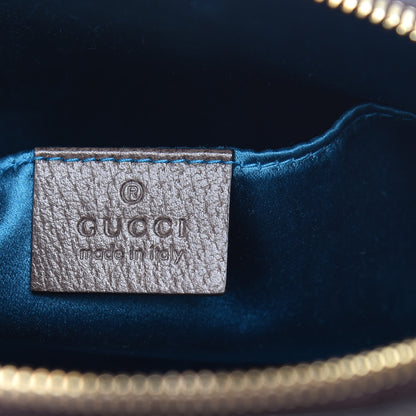 Gucci GG Supreme Monogram Textured Dollar Calfskin Web Small Ophidia Dome Shoulder Bag Beige Ebony New Acero 6 of 11