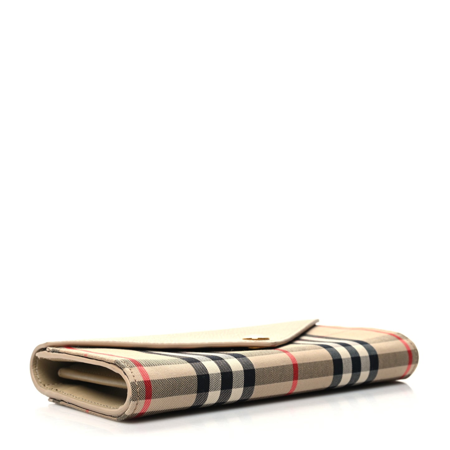 Vintage Check Grain Calfskin Halton Wallet Beige