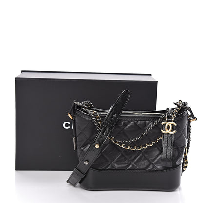 Chanel Aged Calfskin Quilted Small Gabrielle Hobo Black 11 of 11