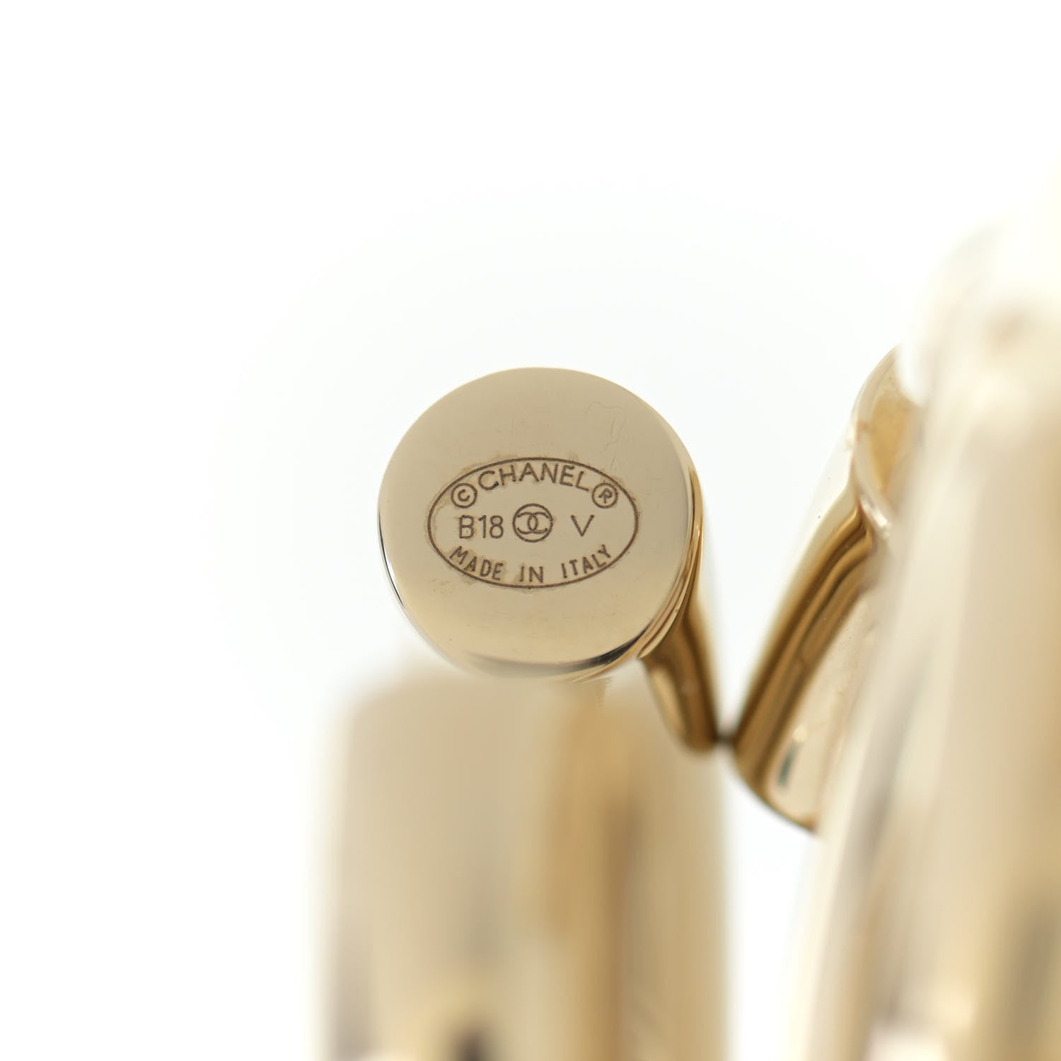 Chanel Metal Large CC Earrings Light Gold 4 of 5