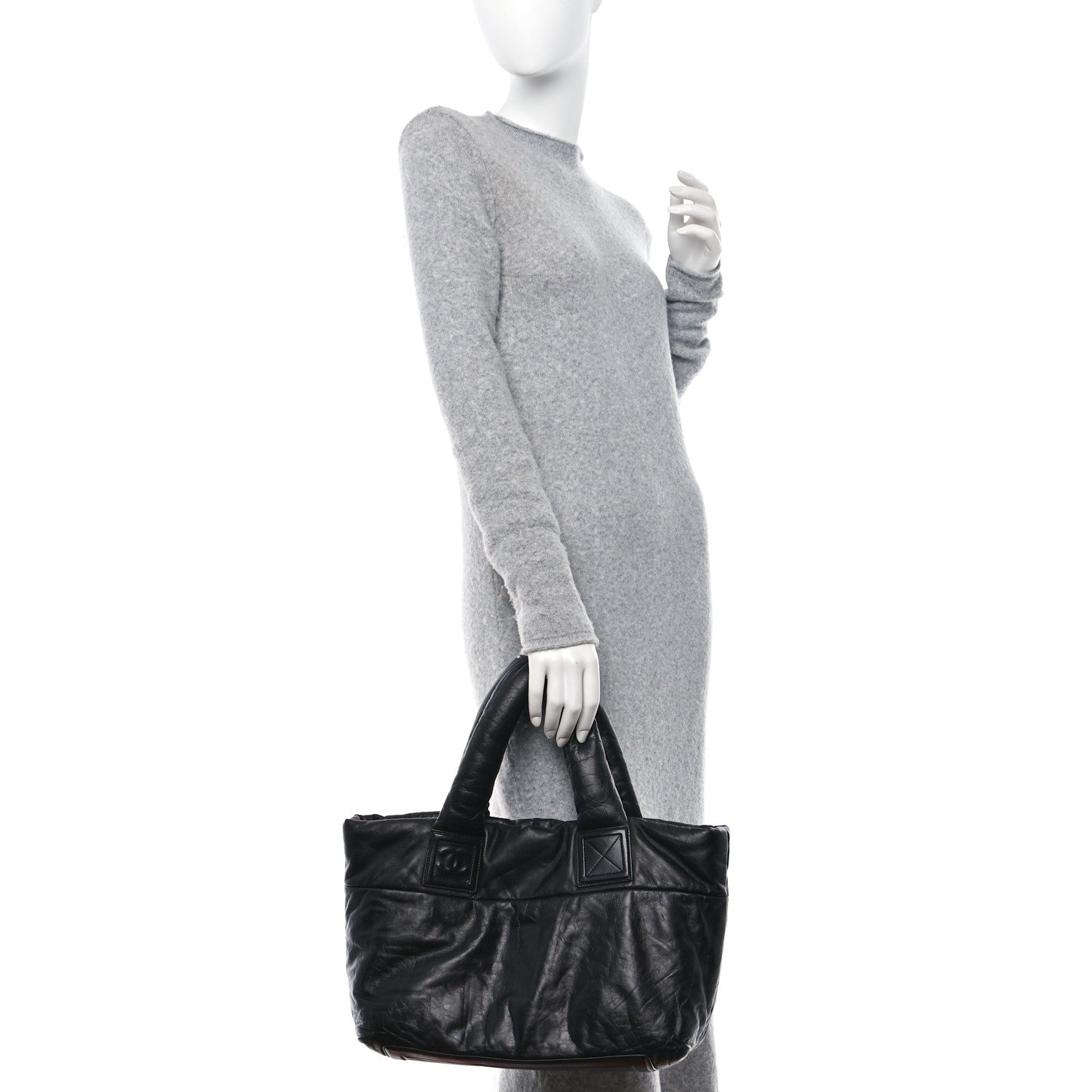 Chanel Lambskin Quilted Small Coco Cocoon Reversible Tote Black 2 of 10