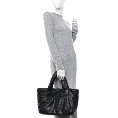 Chanel Lambskin Quilted Small Coco Cocoon Reversible Tote Black 2 of 10