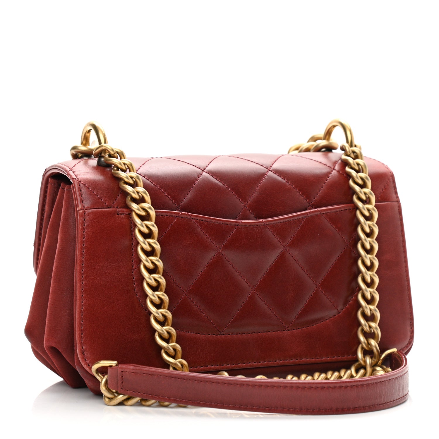 Chanel Iridescent Calfskin Quilted Small Straight Lined Flap Red 3 of 14