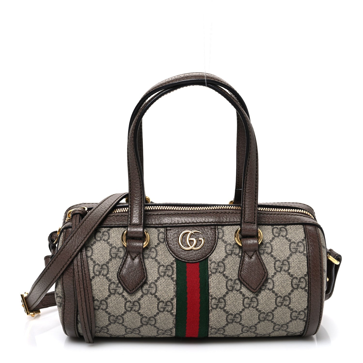 Gucci GG Supreme Monogram Web Small Ophidia Boston Bag Beige New Acero 1 of 11