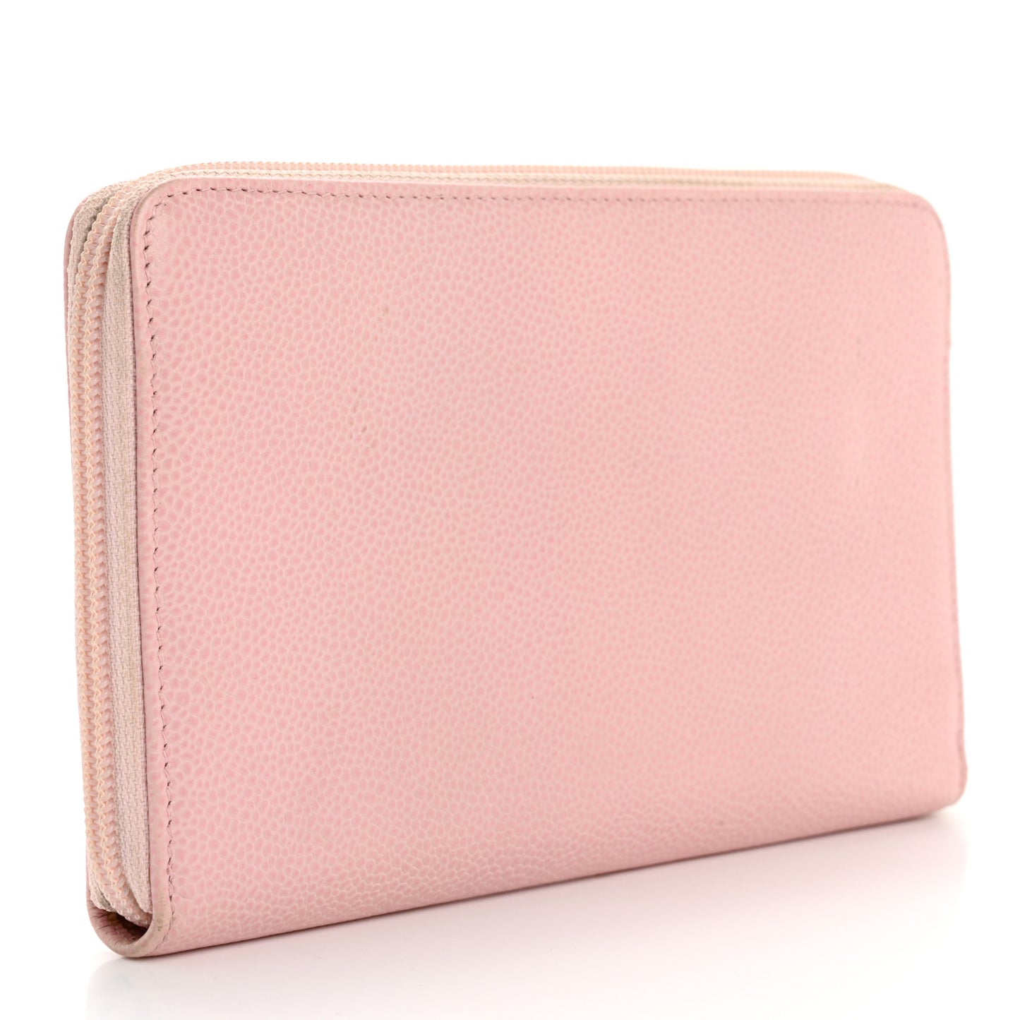 Caviar Large Timeless CC Zip Around Wallet Pink