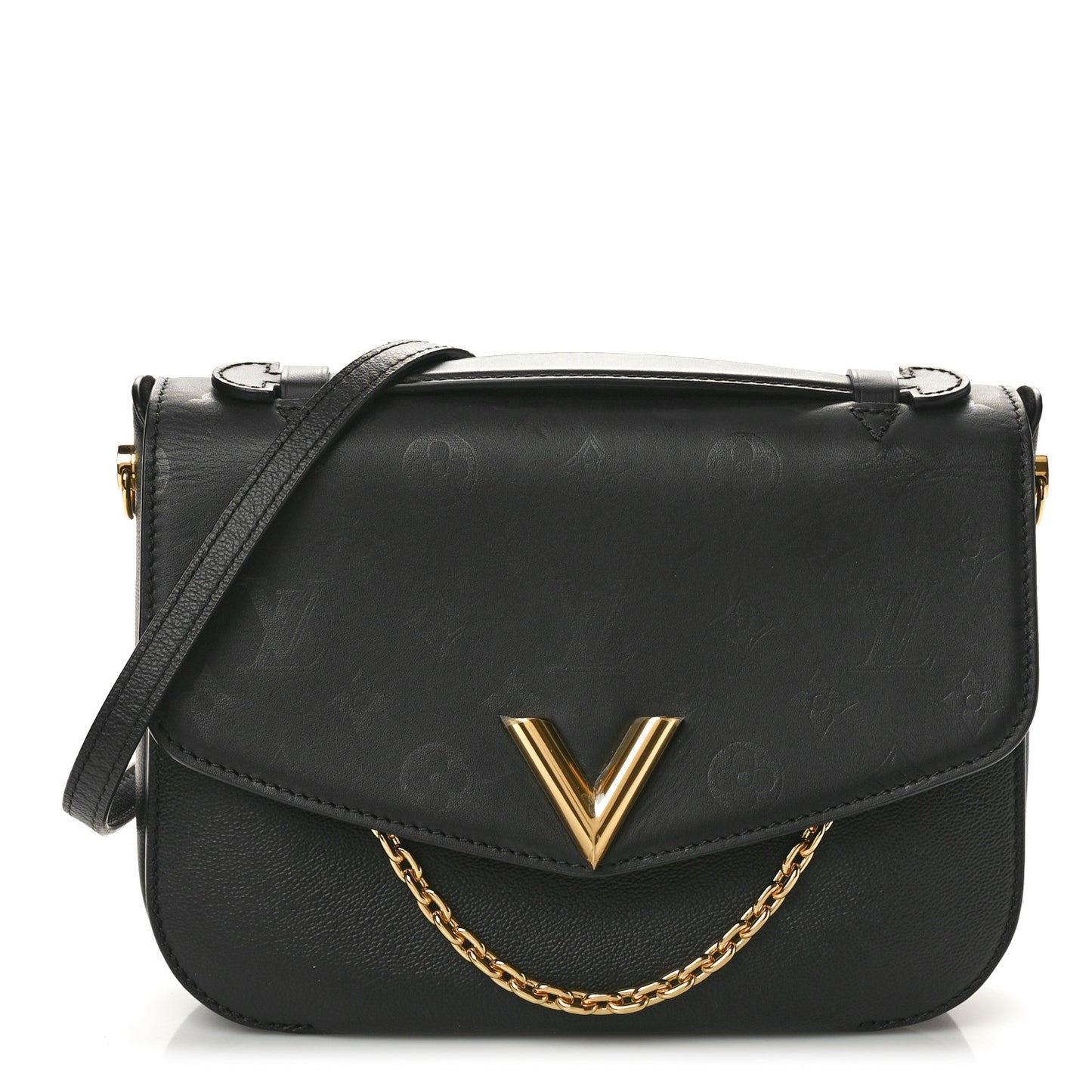 Calfskin Monogram Very Messenger Black Black