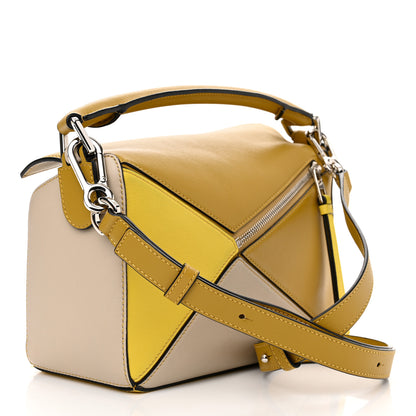 Loewe Grained Calfskin Small Puzzle Bag Ocre Yellow 3 of 14