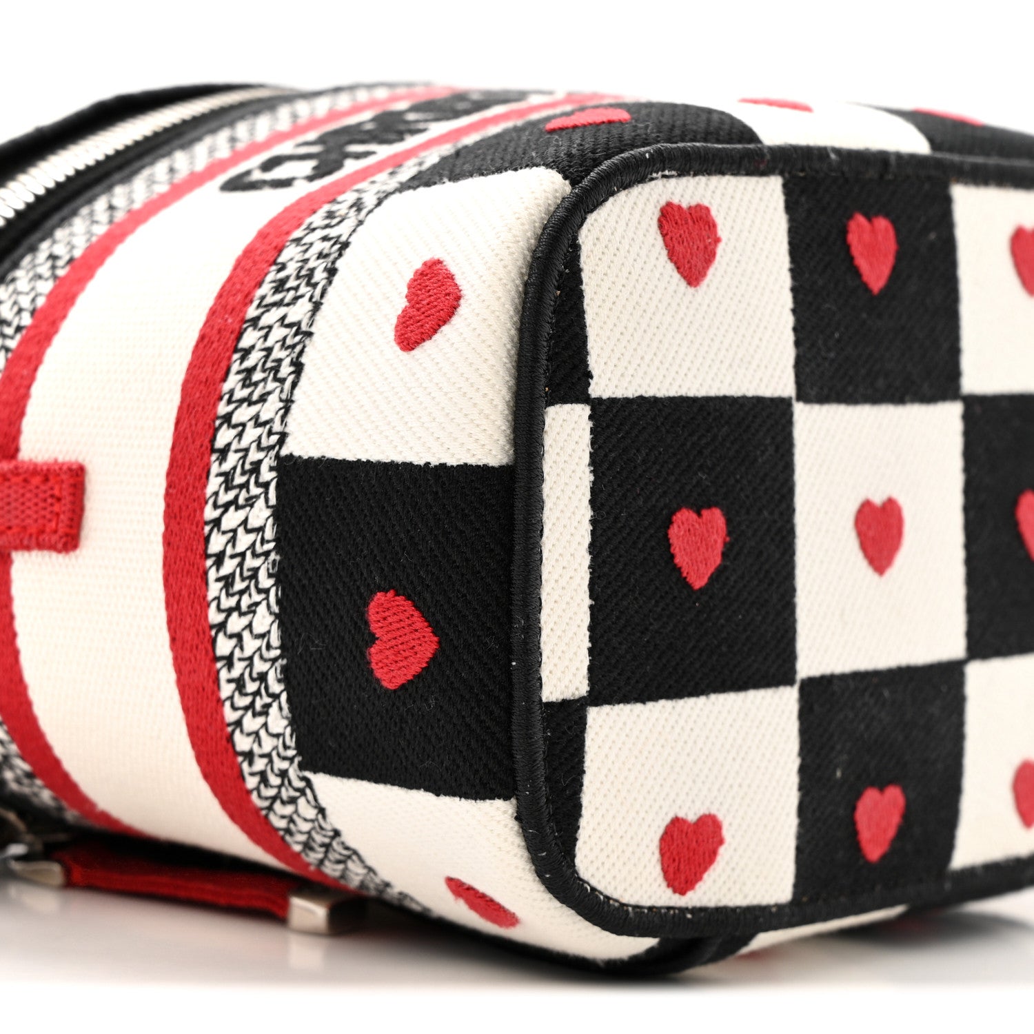 Christian Dior Canvas D-Chess Embroidered Dioramour Diortravel Vanity Case Red 9 of 13
