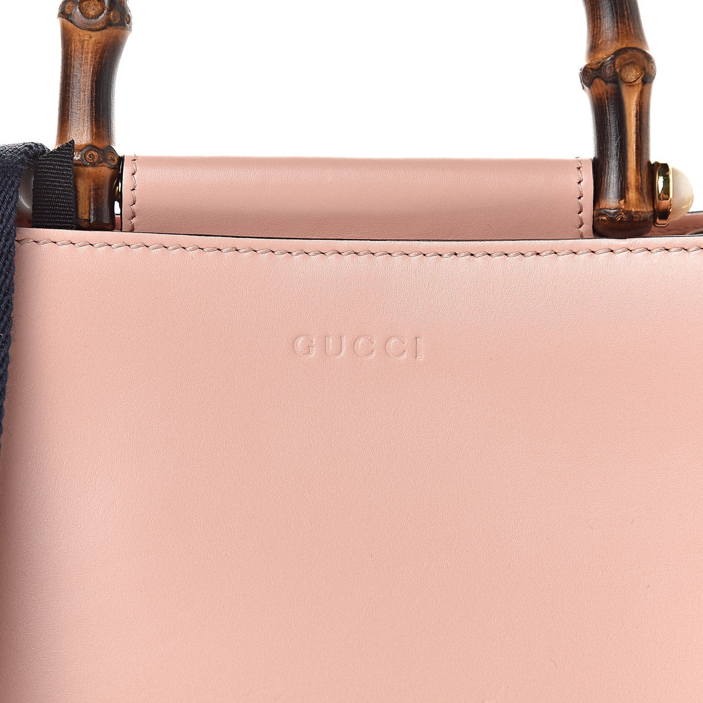 Nappa Bamboo Web Mini Nymphaea Top Handle Bag Perfect Pink Mystic White