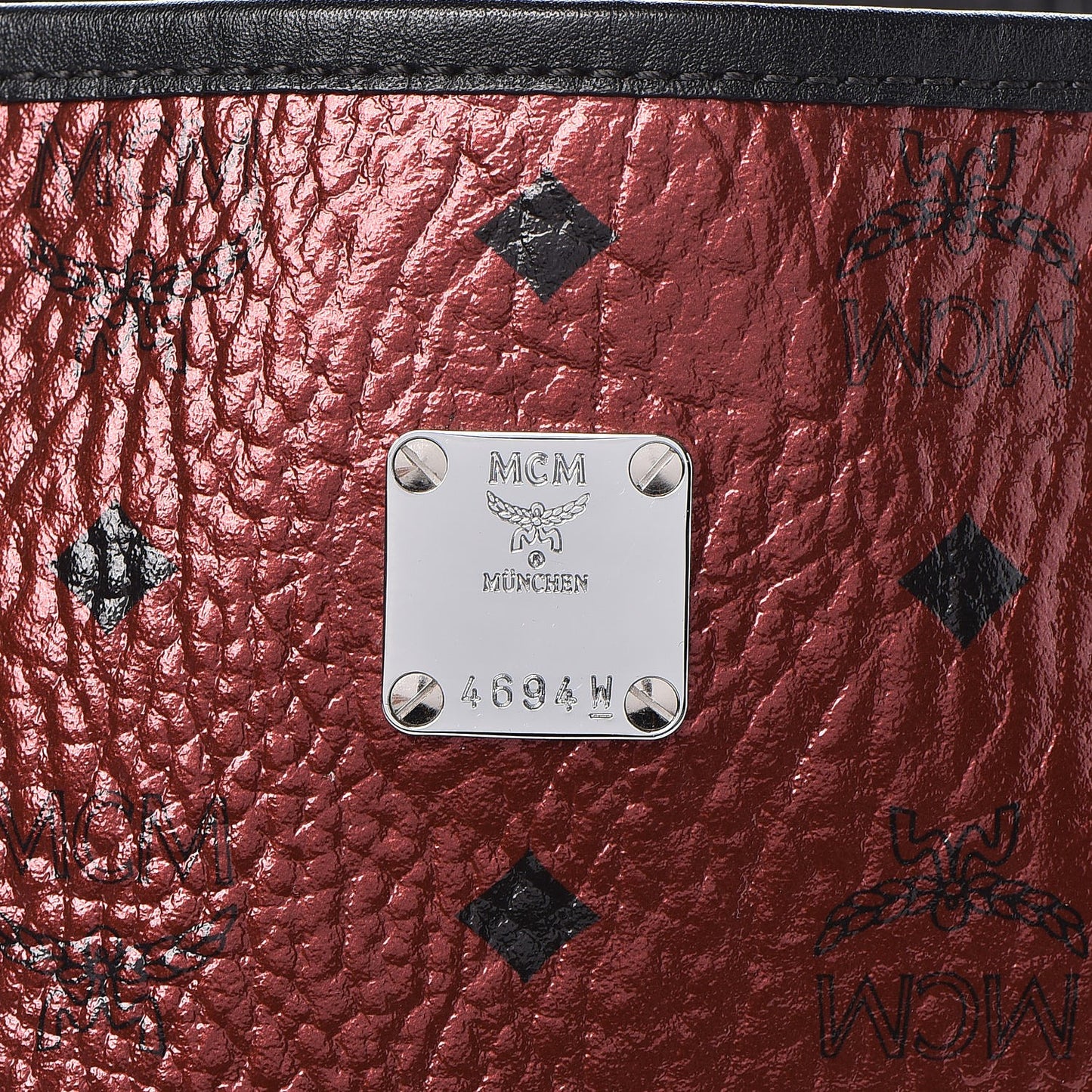 Metallic Visetos Medium Shopper Tote Scooter Red