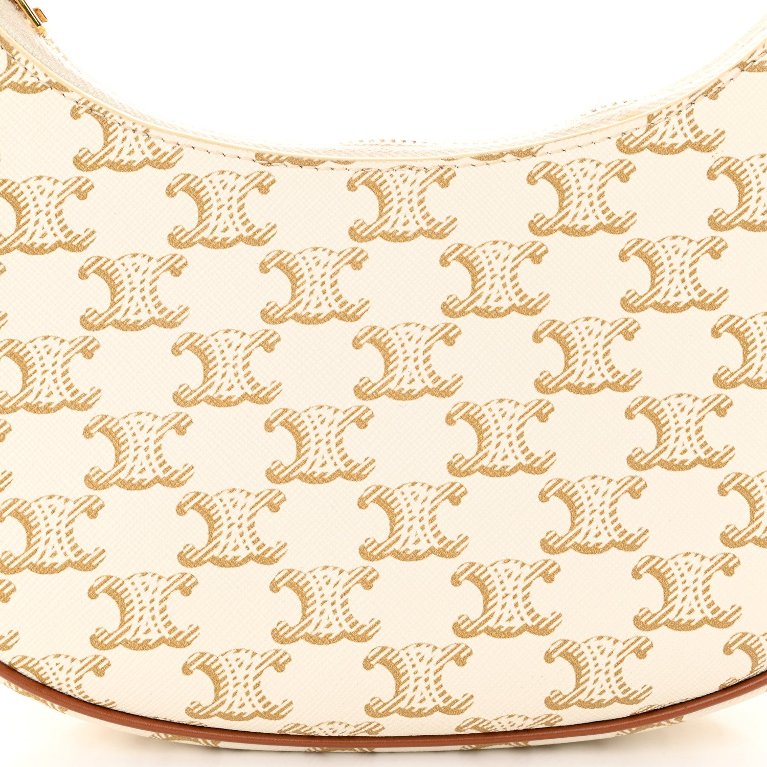 Celine Canvas Calfskin Ava Triomphe Shoulder Bag White 8 of 11