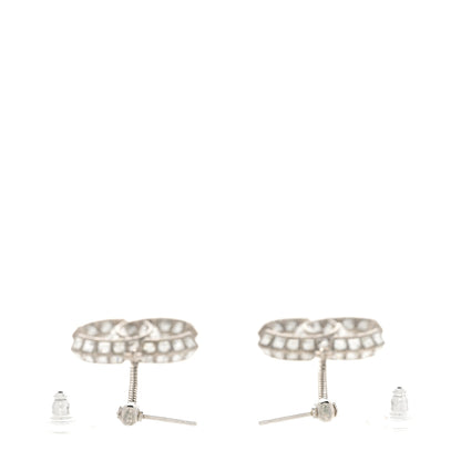 Chanel Baguette Crystal CC Drop Earrings Silver 3 of 4