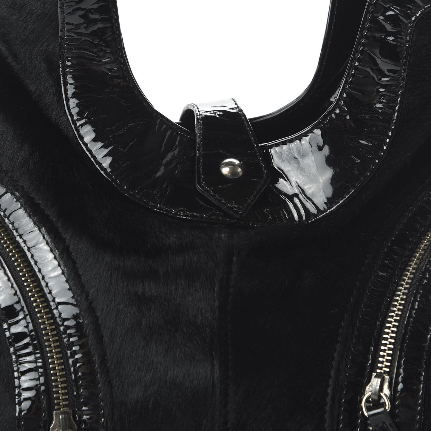 Pony Hair Patent Hobo Black