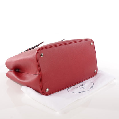 Prada Saffiano Cuir Double Handle Tote Fuoco 4 of 9