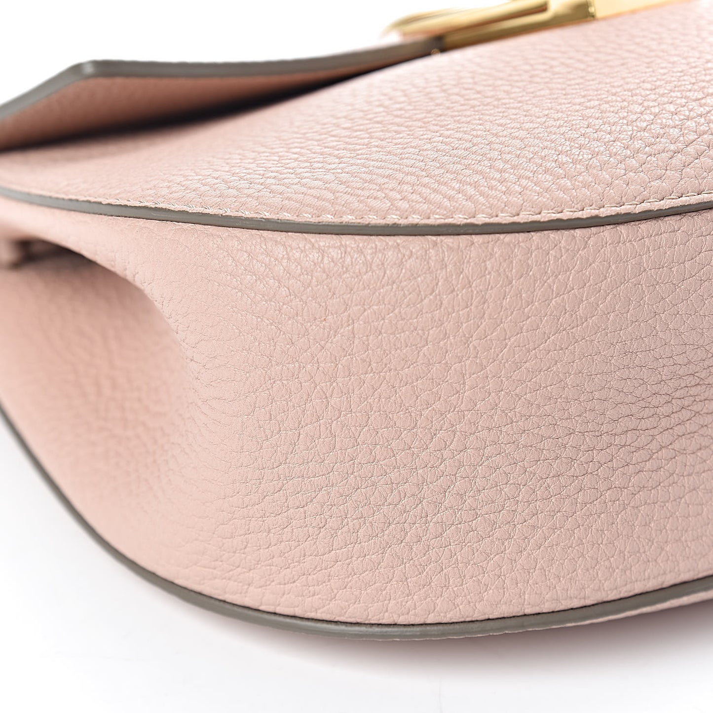 Grained Lambskin Drew Shoulder Bag Cement Pink
