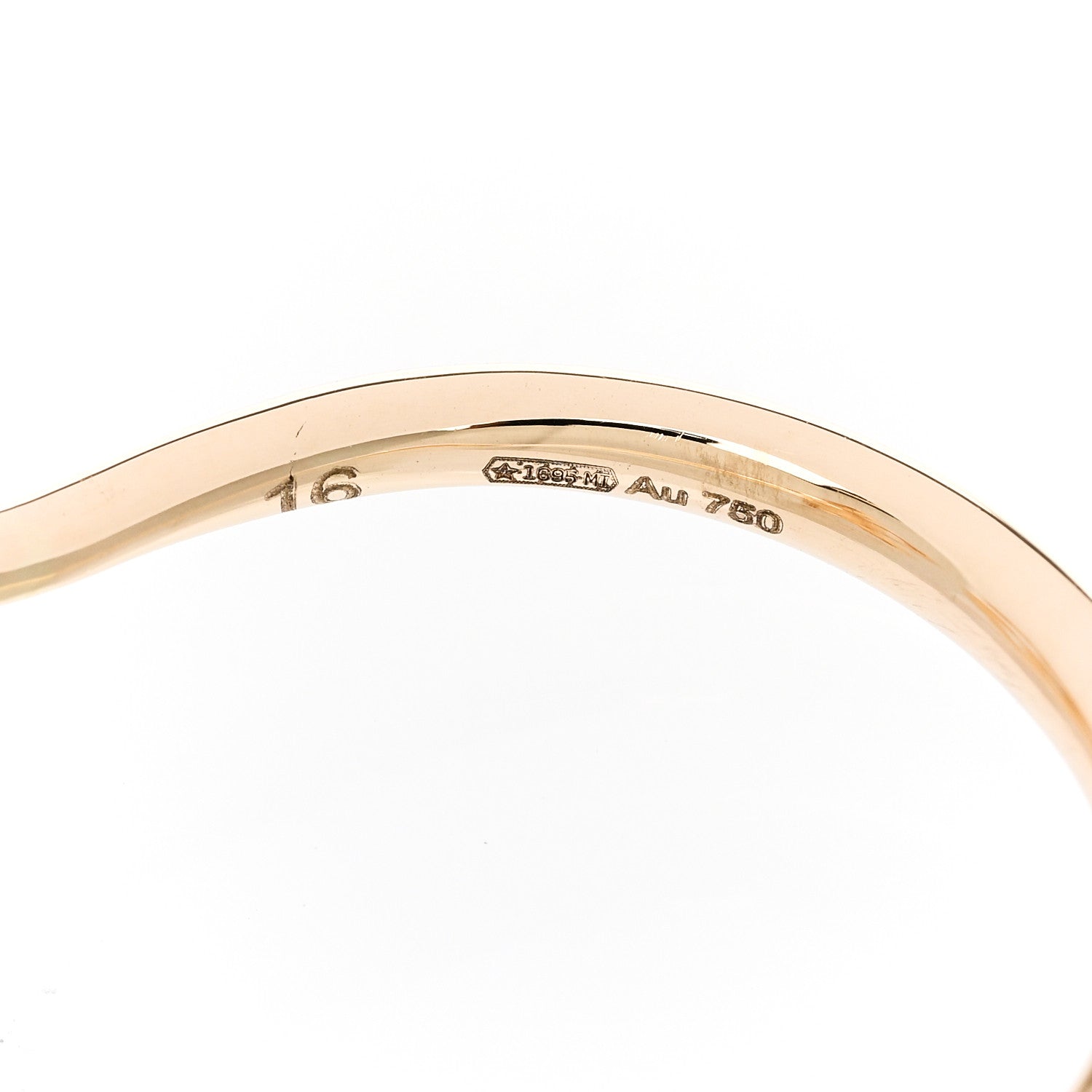 Gucci 18K Yellow Gold Diamond Flora GG Open Ring 56 7.5 5 of 5
